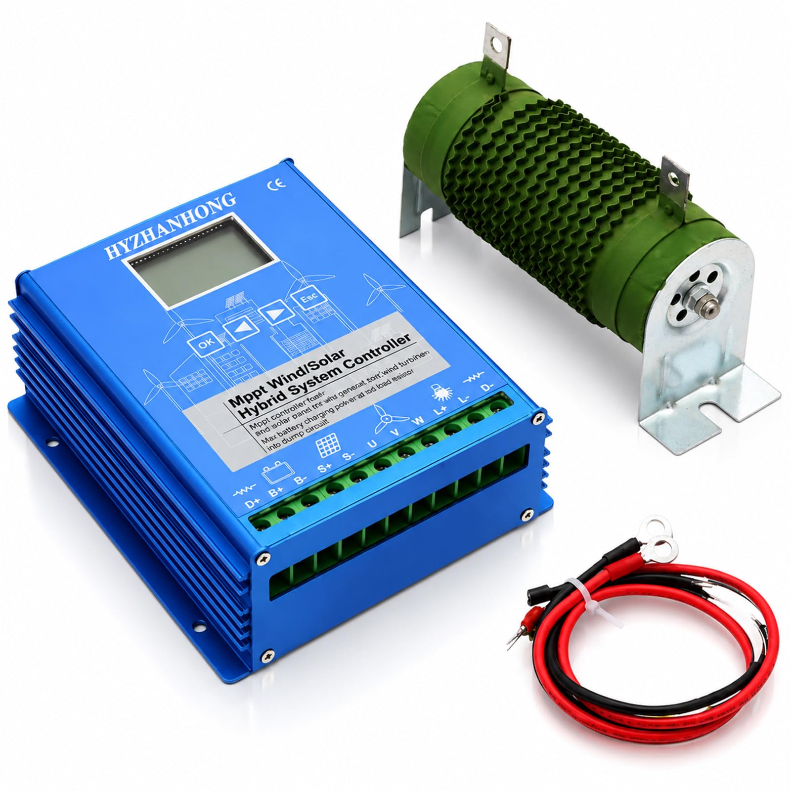 Controllore di Potenza Solare con Turbina Eolica, Regolatore Ibrido 12V/24V | Carica Boost MPPT, Controllo di Scarico per Case fuori Rete, Fattorie e Sistemi di Alimentazione Eolici-Solari