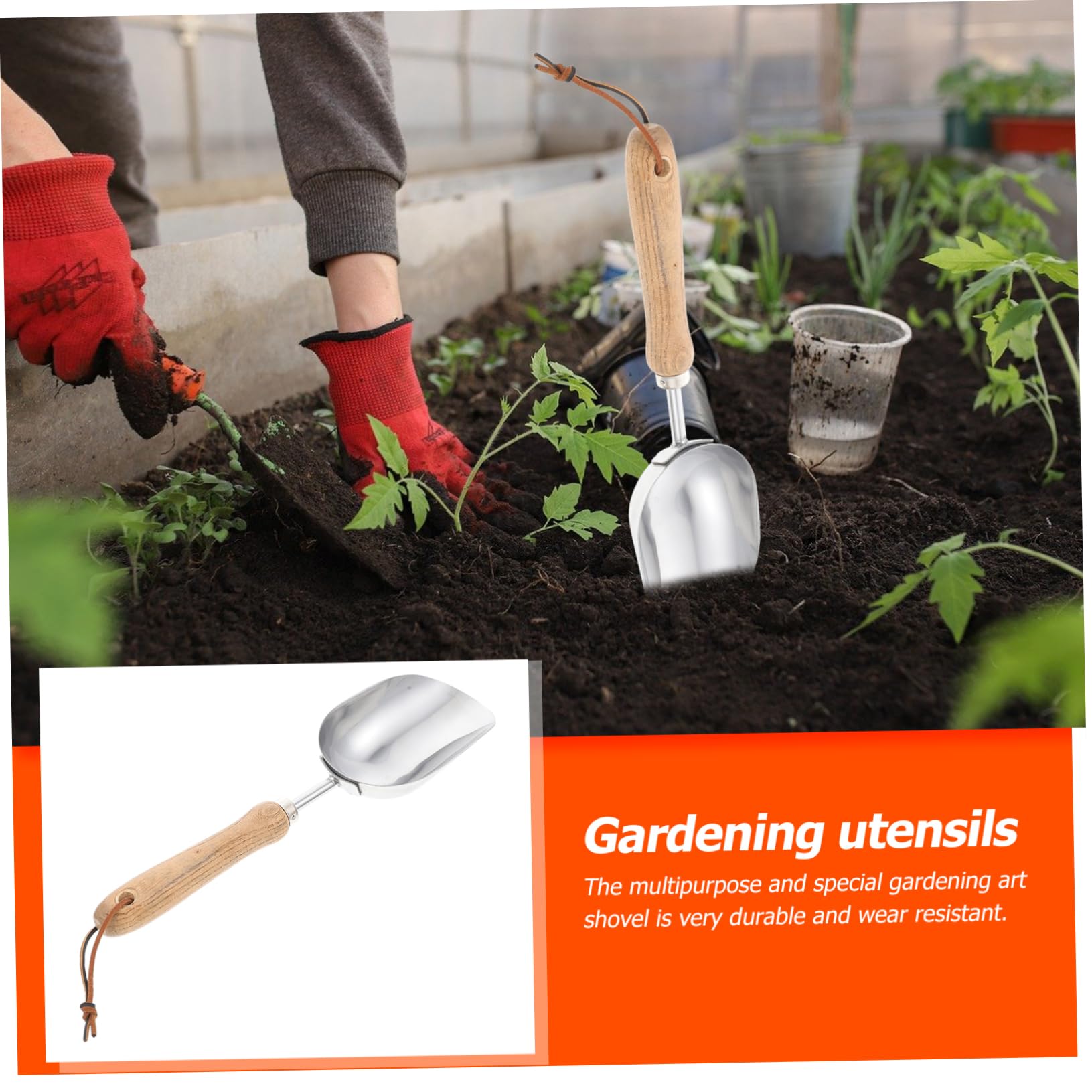 TOYANDONA 2 Stück Gartenerde Schaufel Landschaftsbau Spatenschaufeln zum Graben Garten Handschaufel Mini Werkzeug Unkrautkelle für den Garten Gartenzubehör Rostfreier Stahl