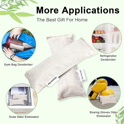 Miniatura 6 de Paquete de 6 bolsas desodorizantes de carbón para zapatos, removedor de olores y eliminador de olores, bolsas purificadoras de aire de carbón de