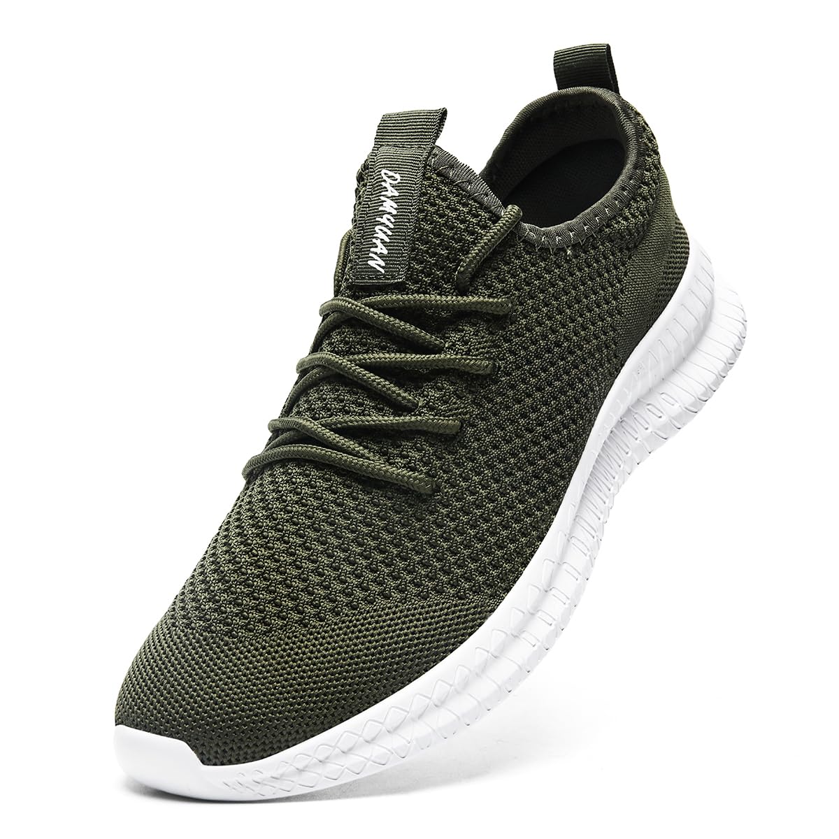 DLWKIPV Mens Walking Running Shoes Slip On Anthletic Workout Sneakers Sport Lace Up Casual Work Gym Outdoors Lightweight Breathable Knitted Mesh
