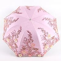 Vista 183 de Honeystore Sombrilla bordada con flor 3D plegable UV con encaje clásico