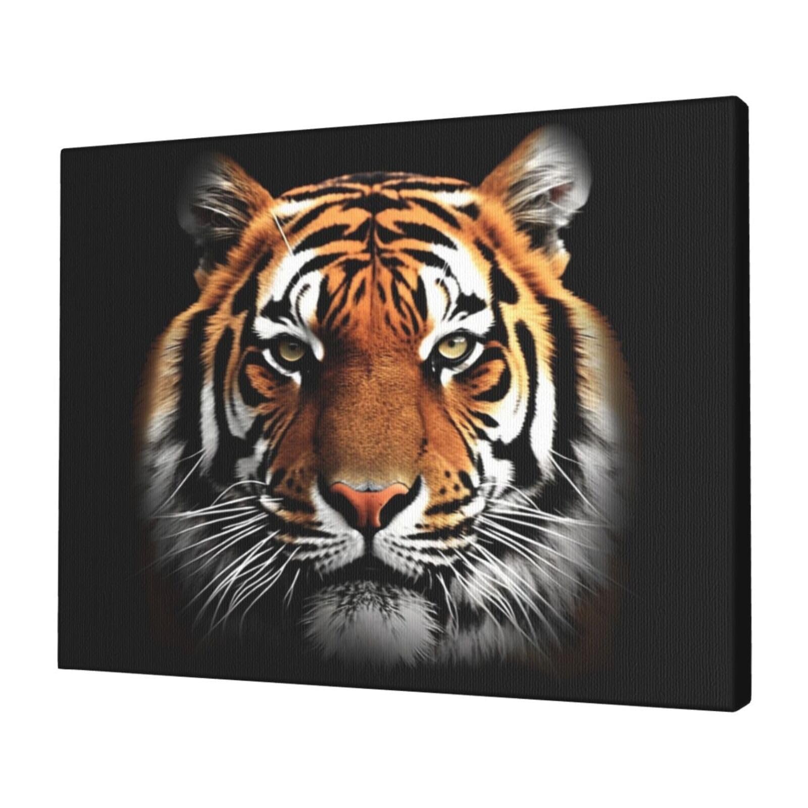 KLOPH Tiger Face Canvas Wall Art for Living Room 12"x16" Modern Artwork Painting for Bathroom Hanging Canvas Prints Aesthetic Wallart for Bedroom Kitchen Office Wall Decor