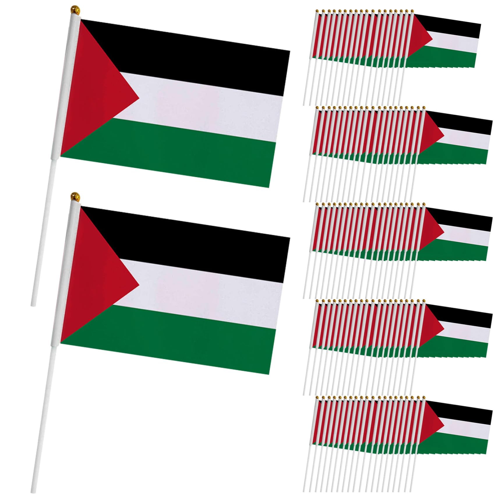 Bandera de Palestina de mano 100pcs mini banderas de país con asta de plástico para decoración