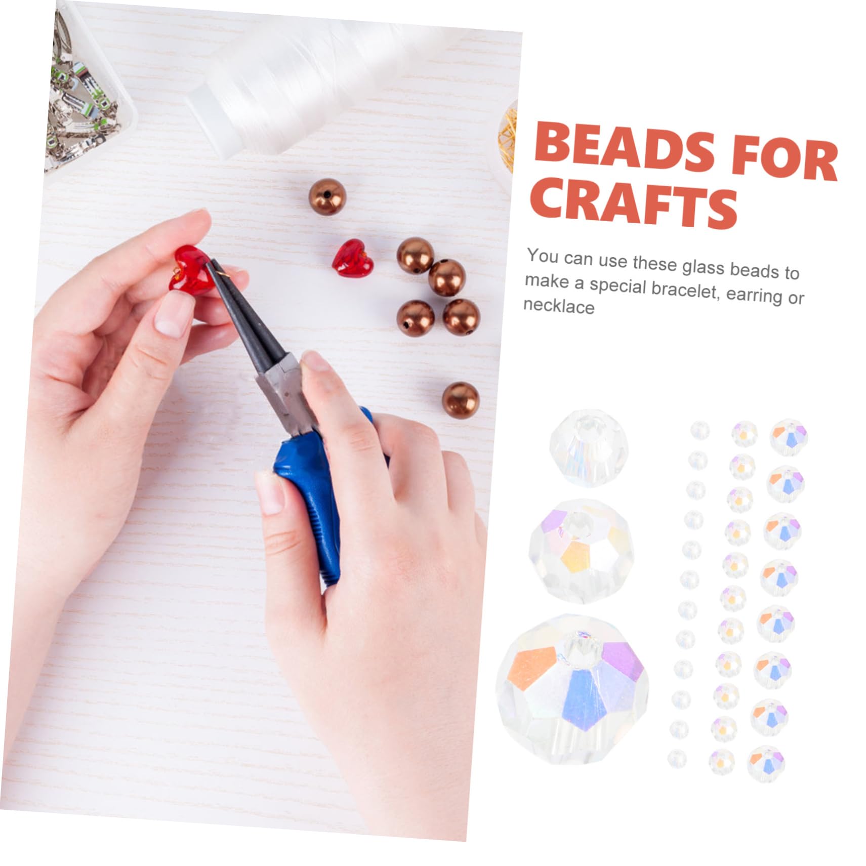 600piezas Cuentas De Vidrio Ab Para Kit De Fabricación De Pulseras Cuentas Facetadas Accesorios Para Joyería Brillantes y Resistentes