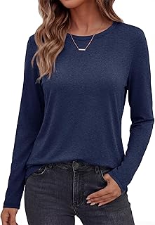 GAYHAY Long Sleeve Shirts for Women - Fall Winter Clothes Crew Neck Casual Tops Loose Fit Tees Fashion Outfits 2025