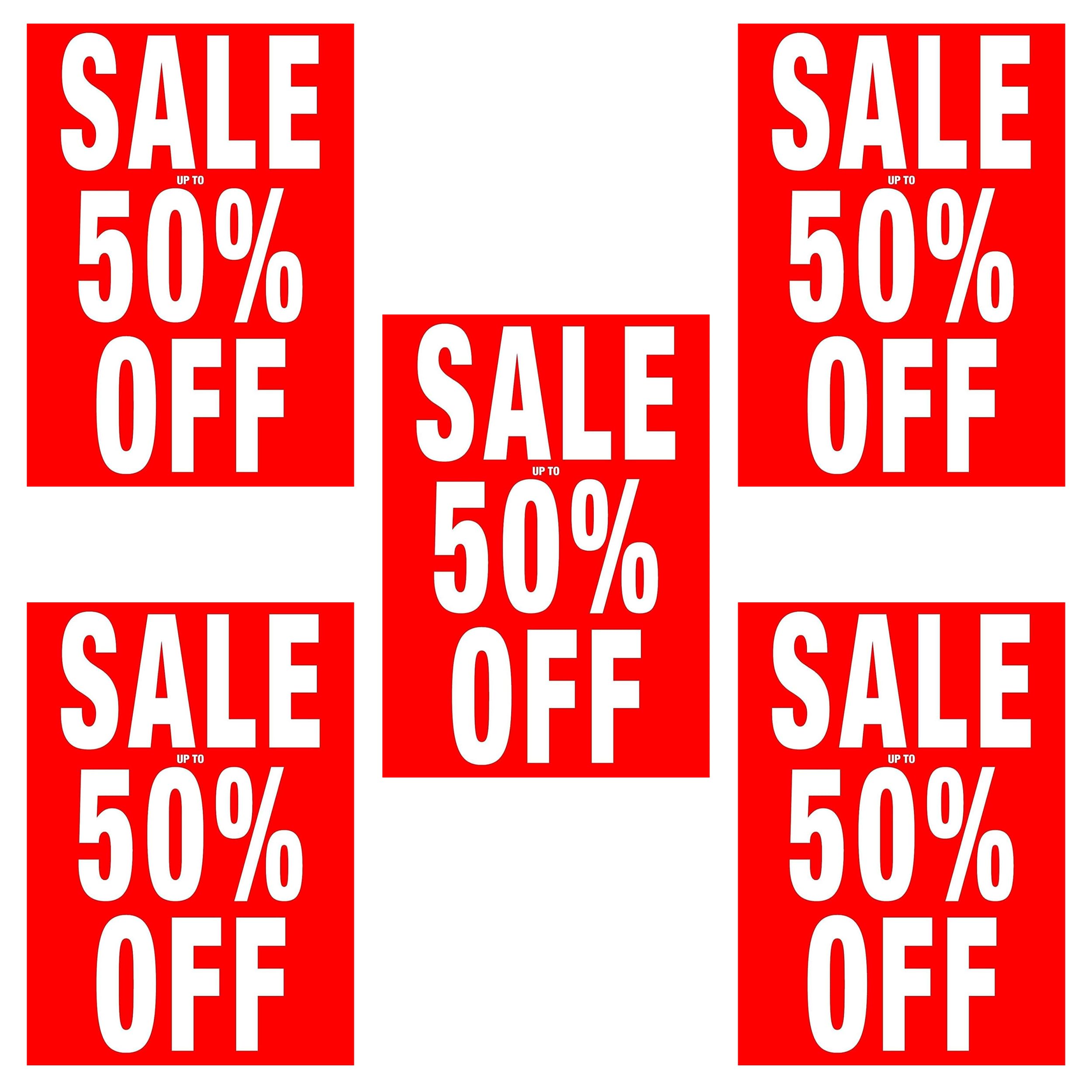 50 PER OFF Printed Sale Posters Window Display Sign/BANNERS/Advertising Business Shop Sign Shop Display Window Banner Reusable Posters Size A1 (5 X 50 PER OFF POSTER)