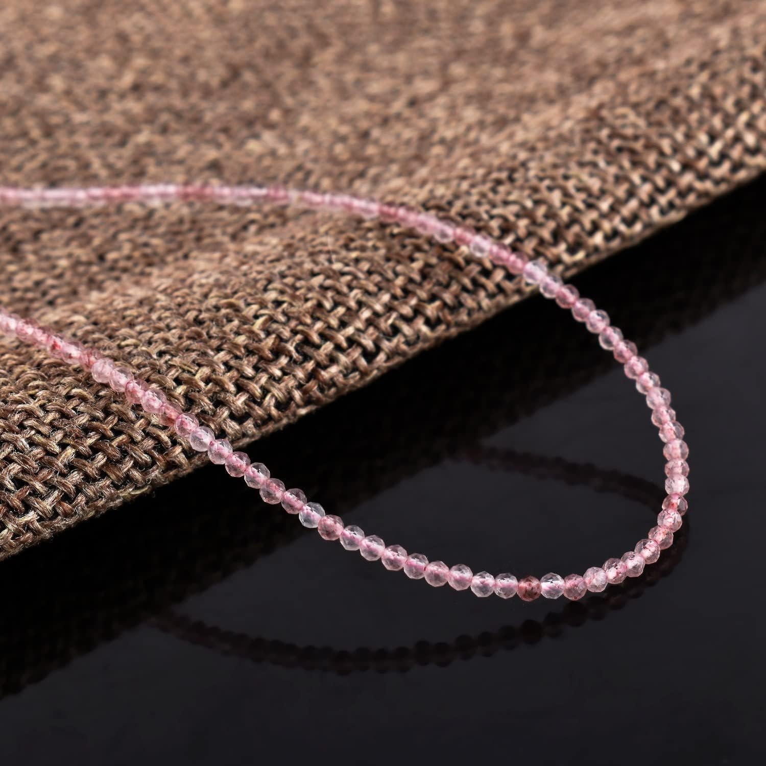 Natural Gemstone Micro Beads Choker Necklace for Women, Healing Chakra Energy Crystals, Birthstone Jewelry, Silver Plated Chain 18 inch Birthday Gift for Her - Image 5