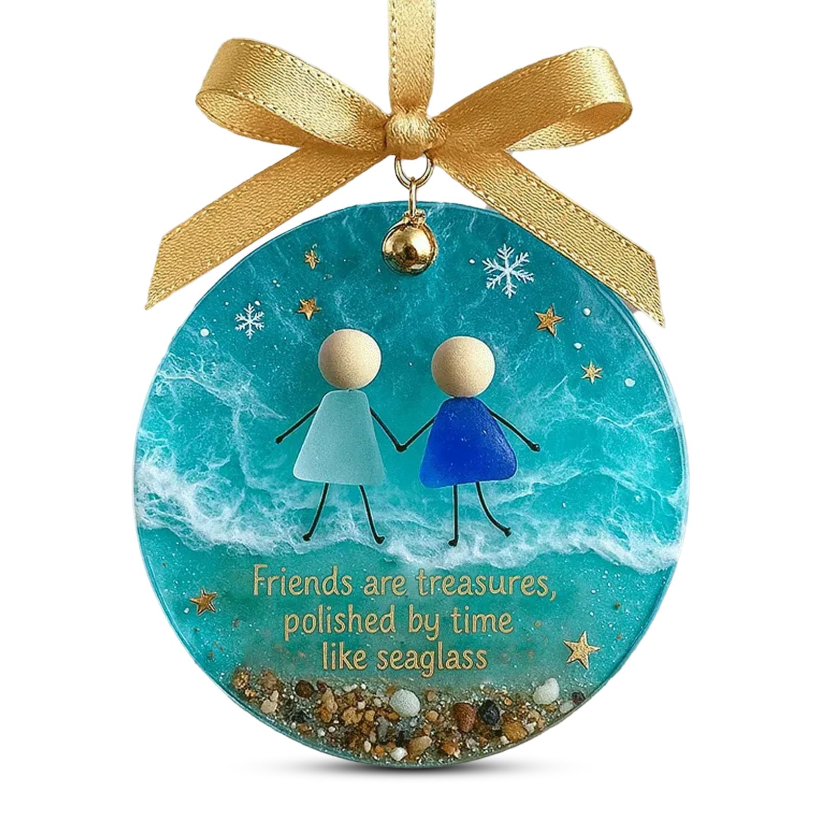 Sea Glass Friendship Decor, Friendship Gifts for Women, for Women, Acrylic Hanging Pendant Plaque Decorative Sign, Birthday Gifts, Christmas Tree Hanging Ornament, Memorial Keepsake