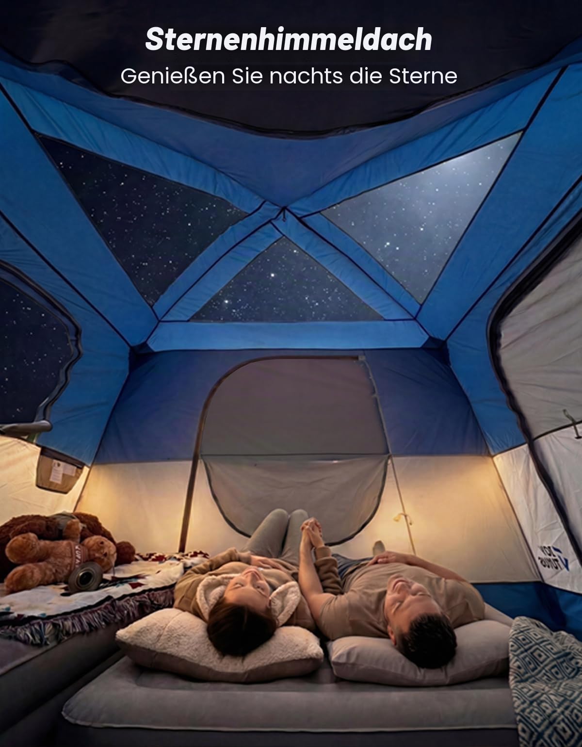 JOYTUTUS SUV-Zelt mit Screen Porch und Markise für Familiencamping, Dual-Use-SUV oder Camping mit Rainfly, Doppeltür, Starry Sky Roof, Fit für SUV