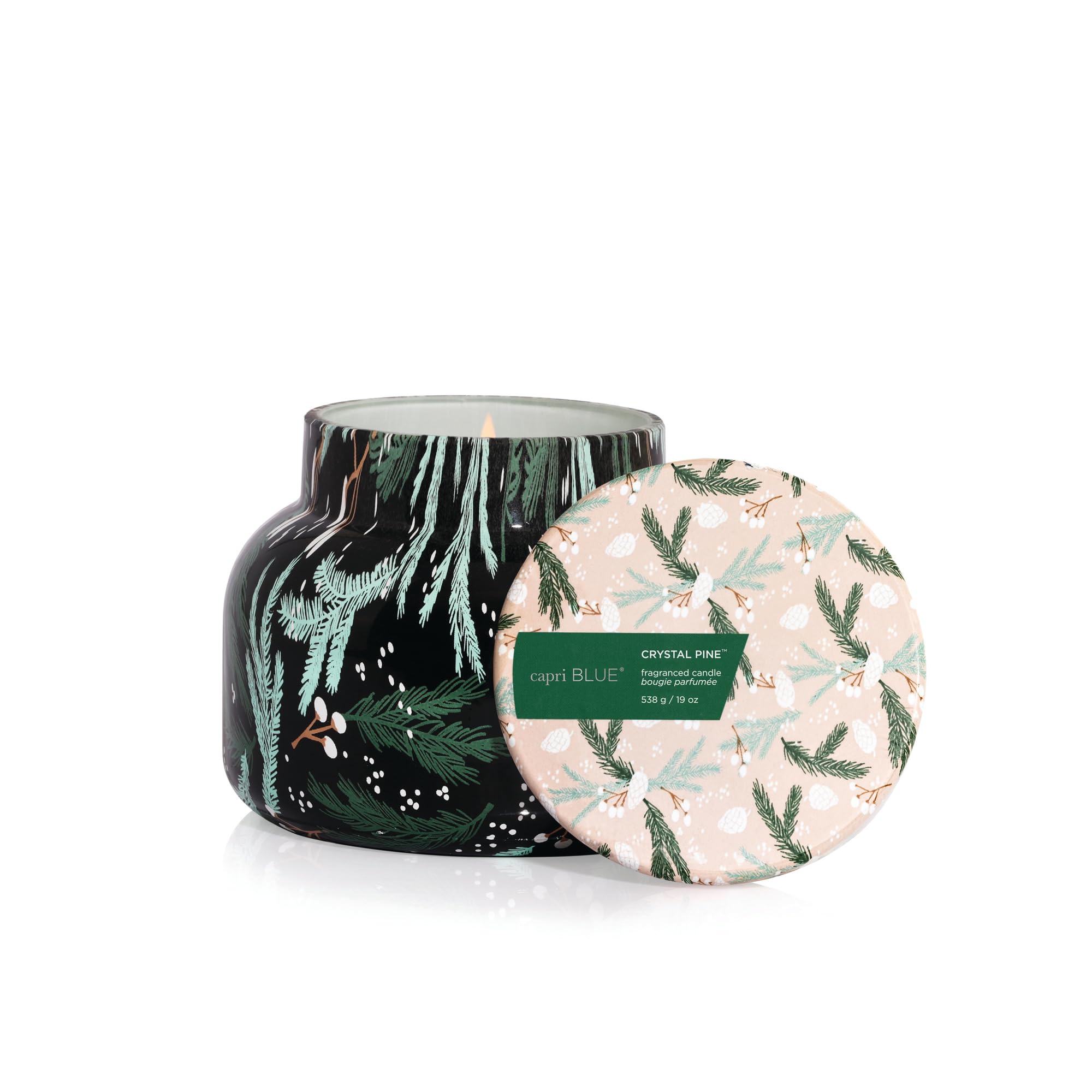 Capri Blue Vela perfumada de pino de cristal – Pattern Play Signature Holiday Candle – Vela de mezcla de cera de soja de lujo – Velas de larga duración – Vela grande con hasta 85 horas de tiempo de