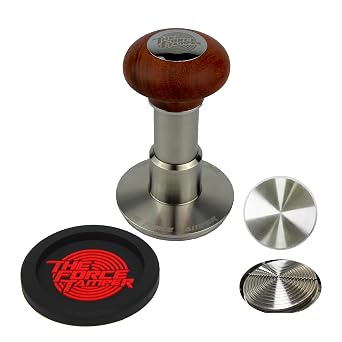 58.50mm Ripple-Dis Set Reddish Brown Wooden Jellyfish Handle Coffee Tamper | Automatic Impact Adjustable Constant Pressure and Auto-leveling five sizes and eight combination sets are available