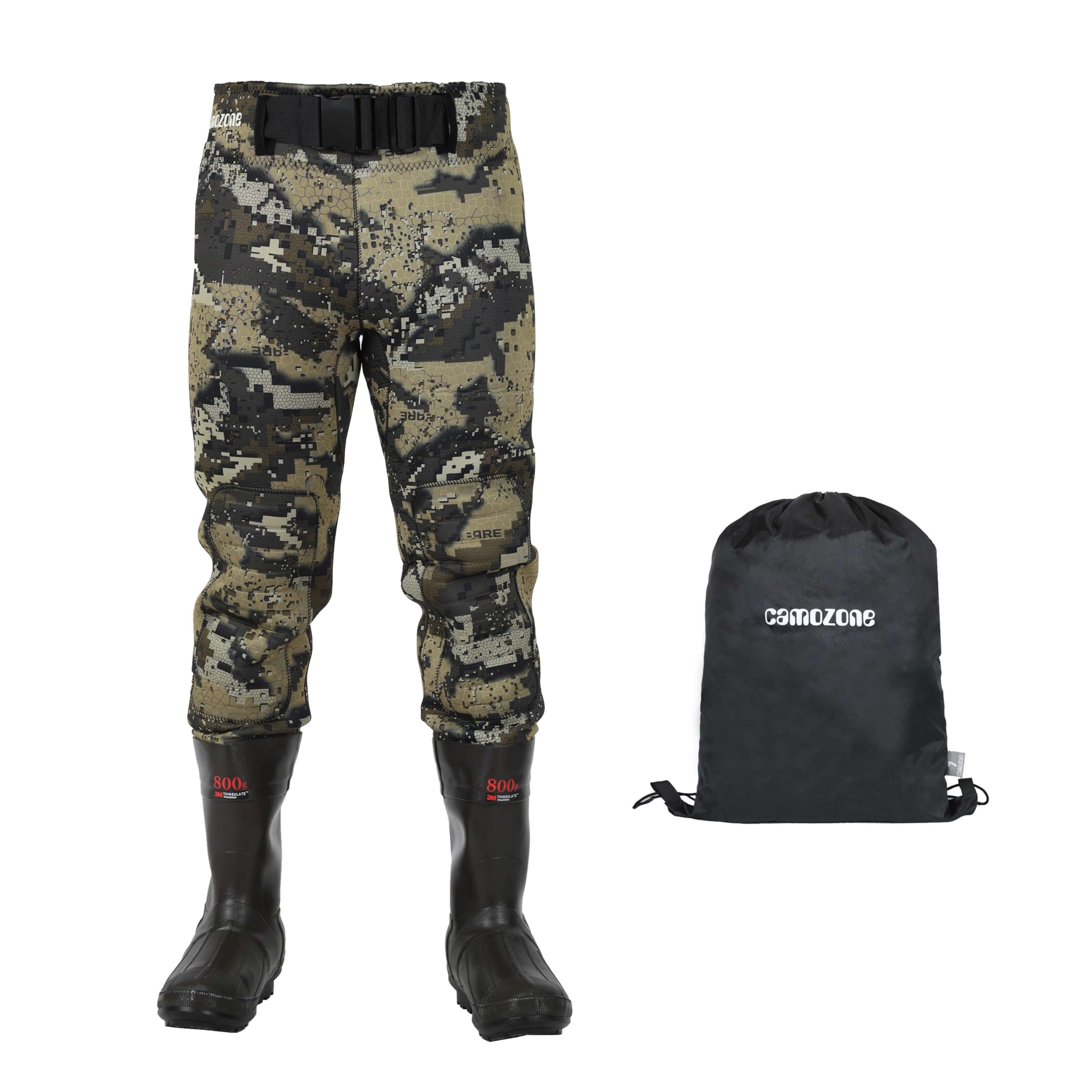 UNISPO Neoprene Bootfoot Waist Waders Durable Rubber Boots with 3M Thinsulation Reinforced Waist Belt and Knees Pad for Hunting Fly Fishing Wader Men and Women are available(Size: UK_8.5)