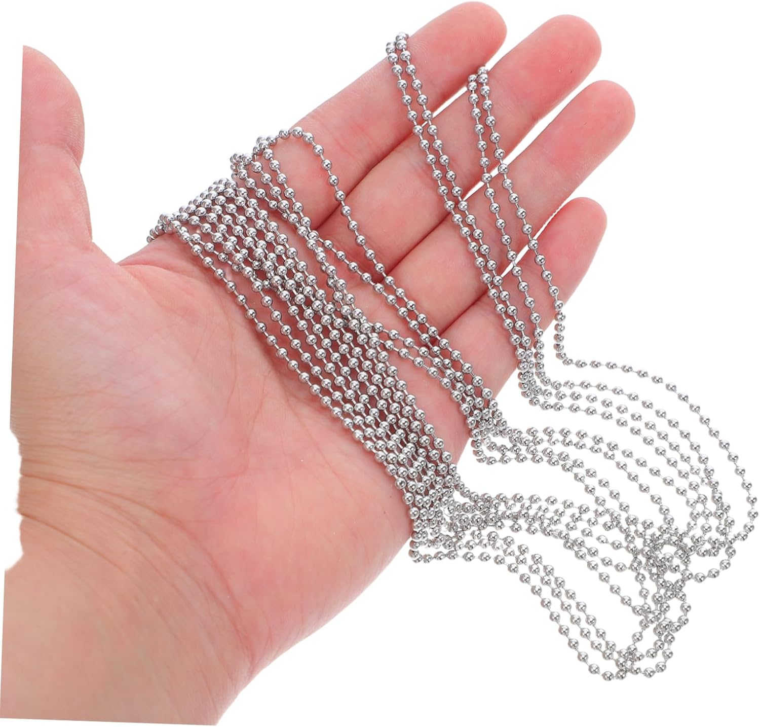 Stainless Steel Ball Chain with 10 Connectors for Jewelry Making Dog Tags Keychains Sturdy Bead Chain for DIY Crafts