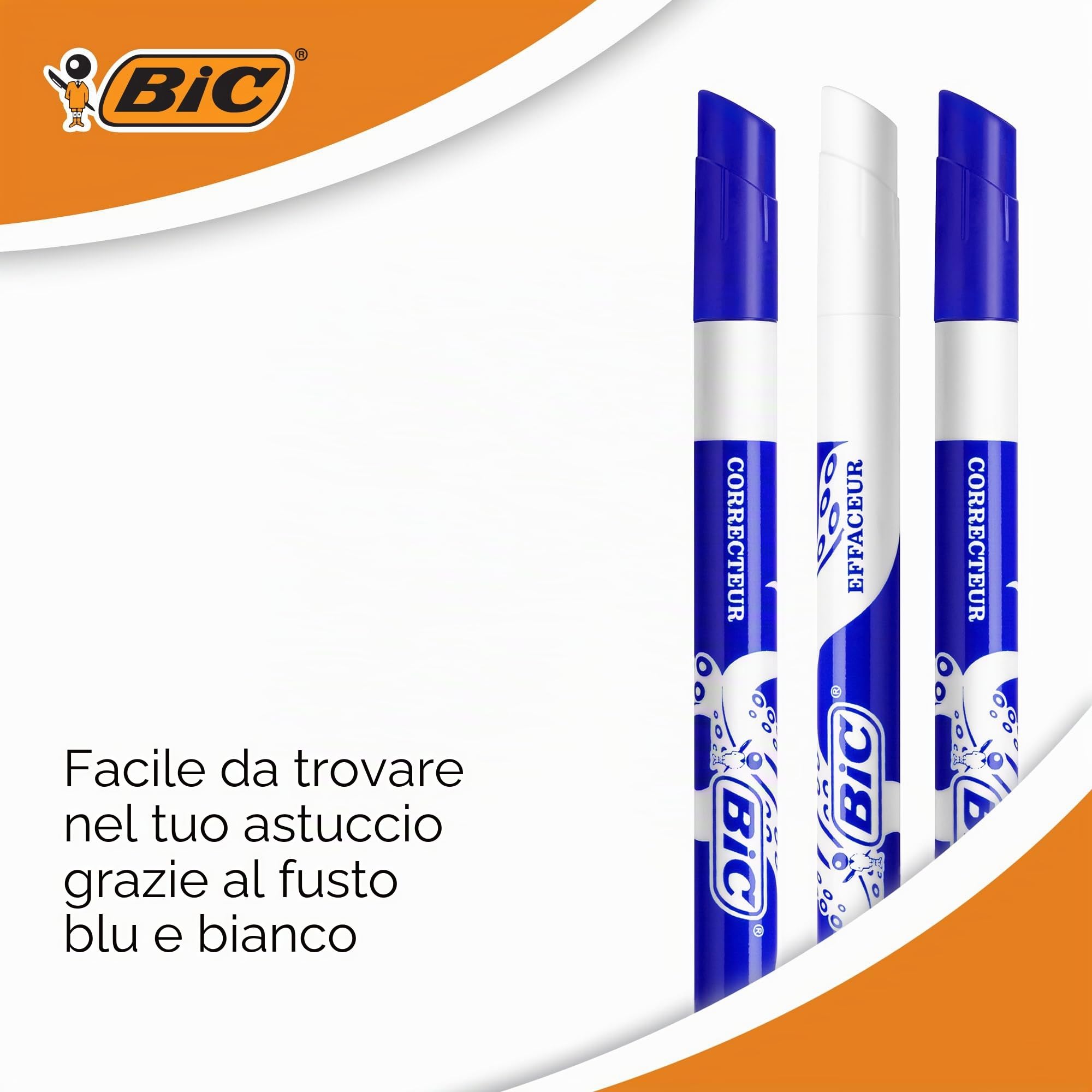 Bic Penna con cancellino per inchiostro confezione da 8 più 4 in omaggio