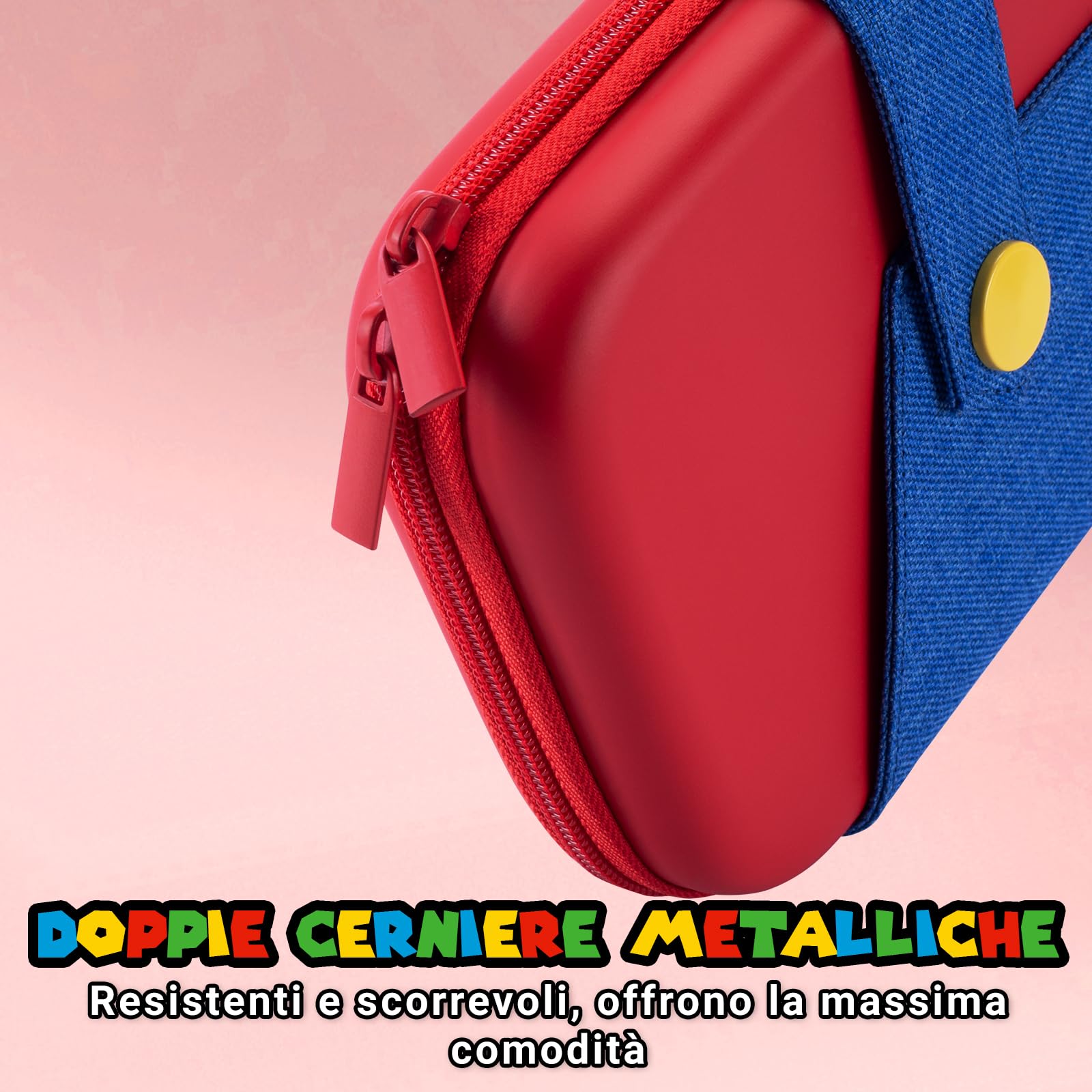 PALPOW Custodia Compatibile con Nintendo Switch 2, Switch 2 Case Protettiva con 10 Slot per Cartucce di Giochi, Borsa Portatile per il Trasporto e lo Stoccaggio - Rosso Blu