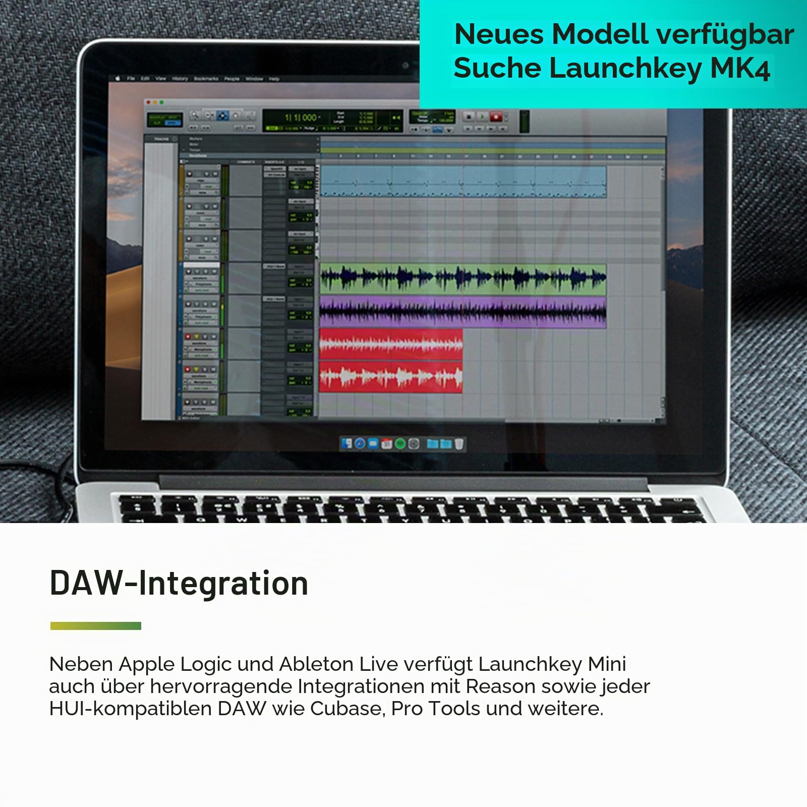 Novation Launchkey Mini [MK3] – Tragbarer USB/MIDI-Keyboard-Controller mit 25 Tasten und DAW-Integration. Fixed-Chord-Modus und Arpeggiator – für die Musikproduktion