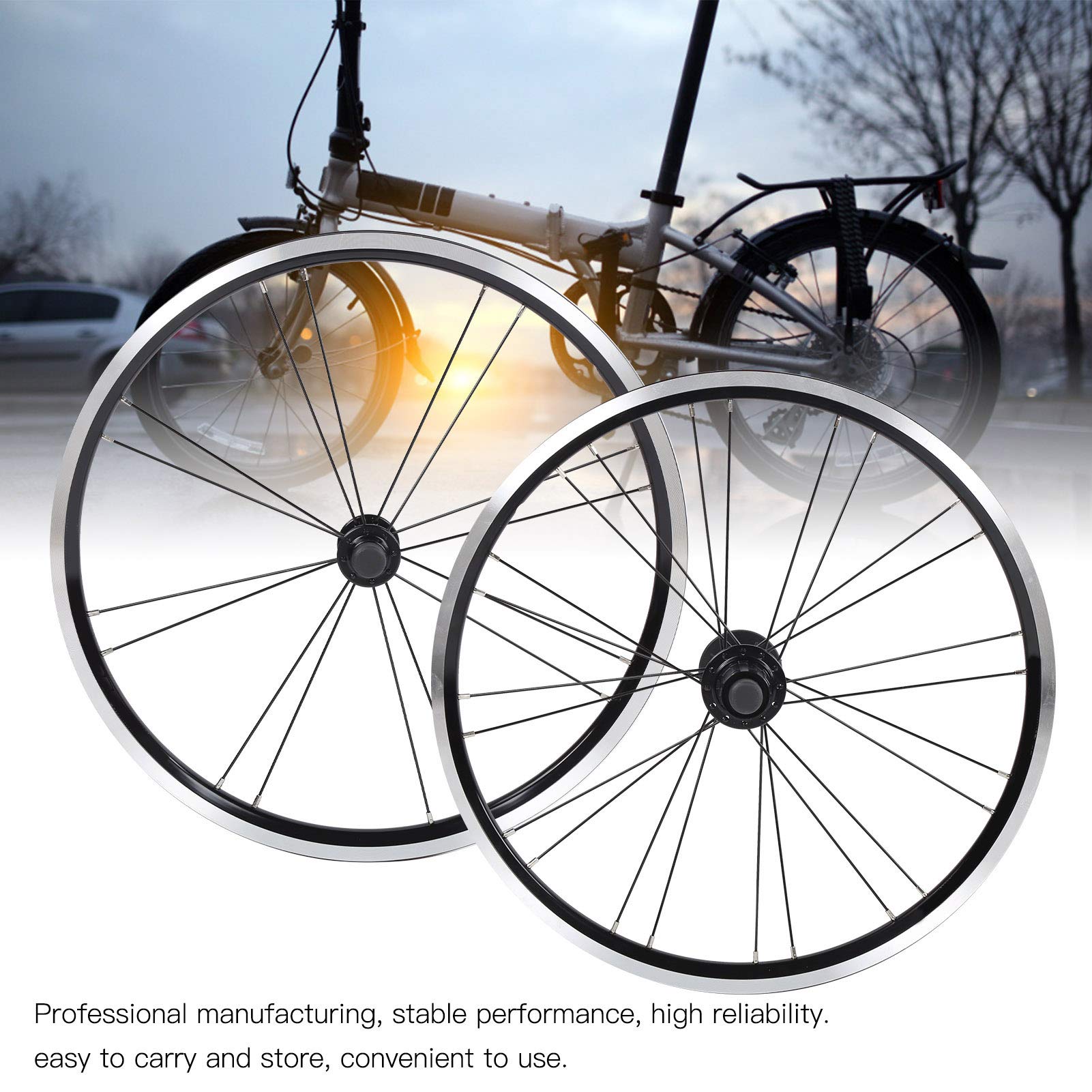 Juego de ruedas de freno en V delanteras 2 traseras de aleación de aluminio para bicicleta de montaña de 20 pulgadas Juego de ruedas livianas y duraderas para bicicleta plegable