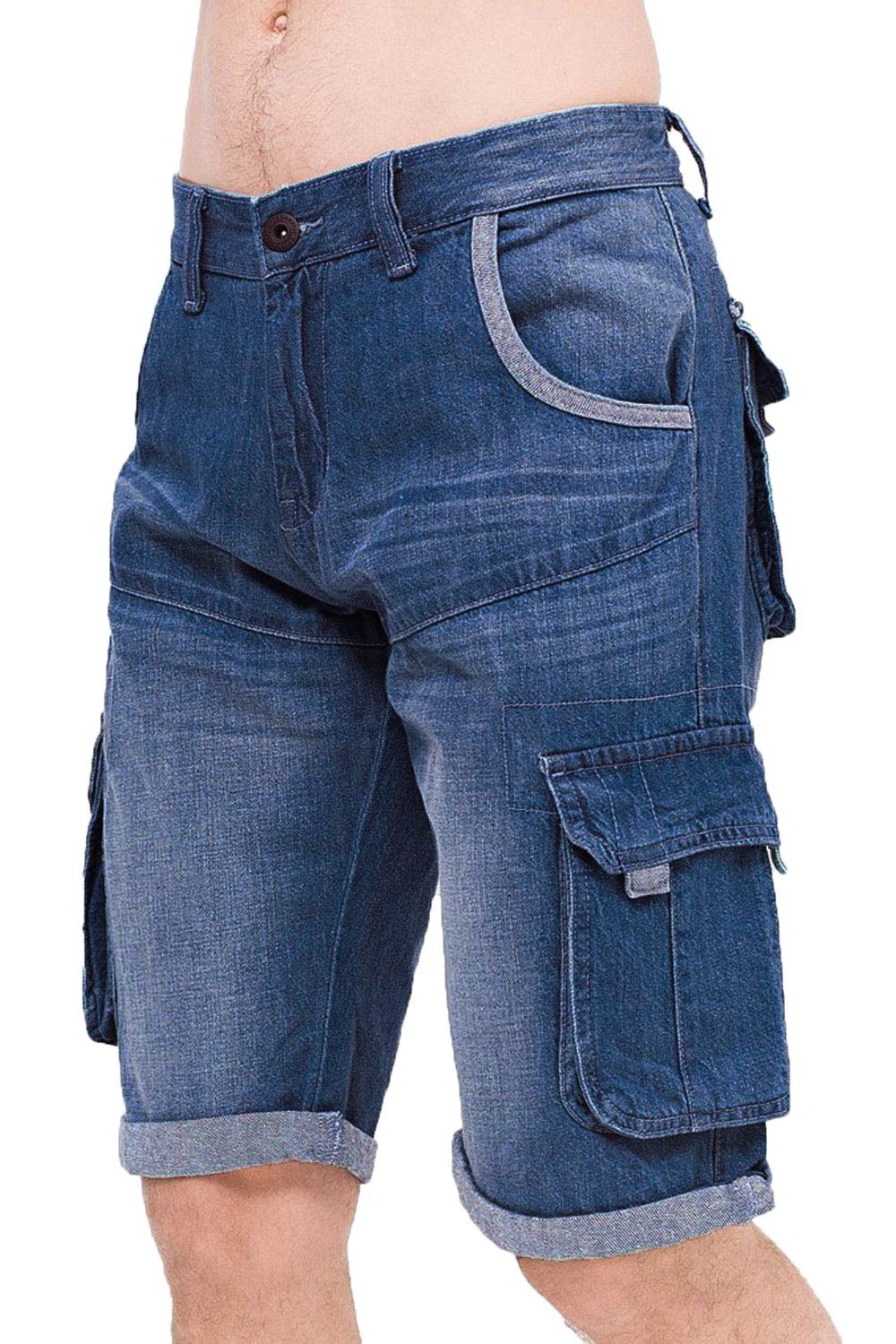 Crosshatch Denim Shorts -Gaston - Light Wash - 32"