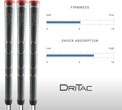 Miniatura 4 de WINN DRI-TAC Standard Golf Grip – Antideslizante y acolchado – Absorción de humedad y absorción de golpes – Tecnología AVS – Alineación de manos y