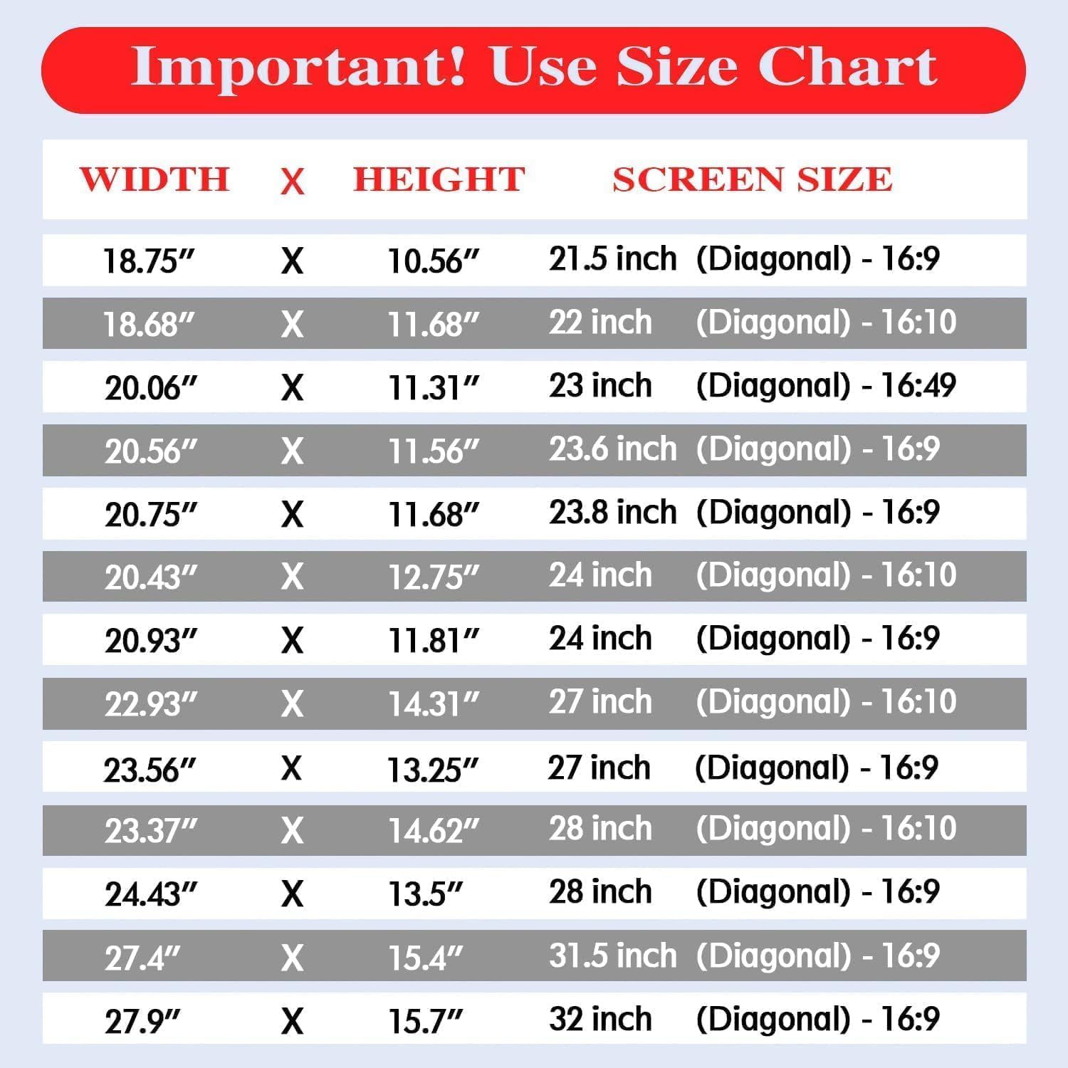 PYS 27 Inch Monitor Privacy Screen for 16:9 Widescreen Monitor, 2 Pack