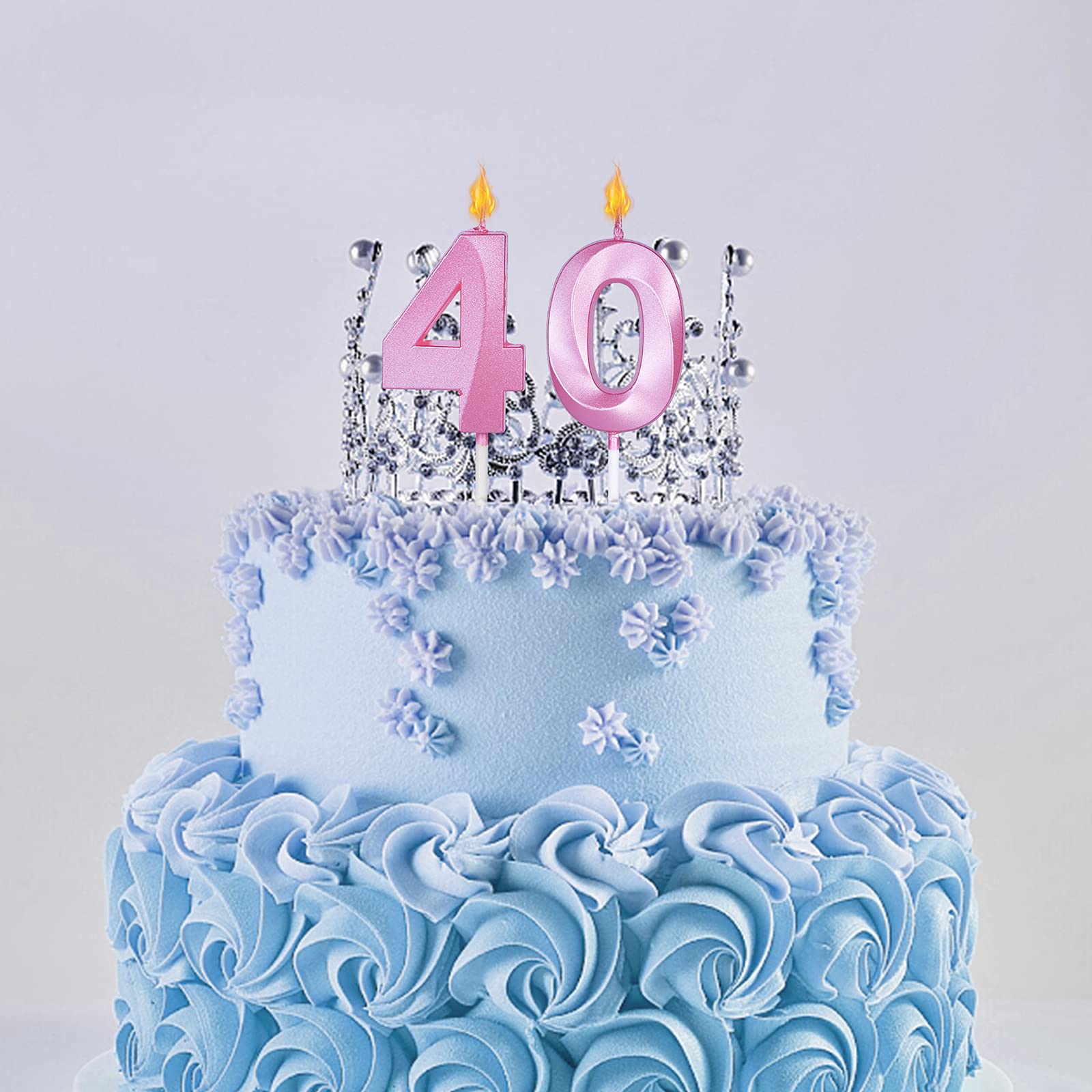 Velas rosas de cumpleaños número 22 para tartas, decoración de tartas con el número 22 para fiestas, aniversarios, bodas, celebraciones