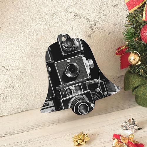 Miniatura 7 de Christmas Wooden Ornaments Retro Cool Camera Collection Xmas Tree Hanging Bell Shape Christmas Hanging Decoration for New Year Holiday Party Decor 2