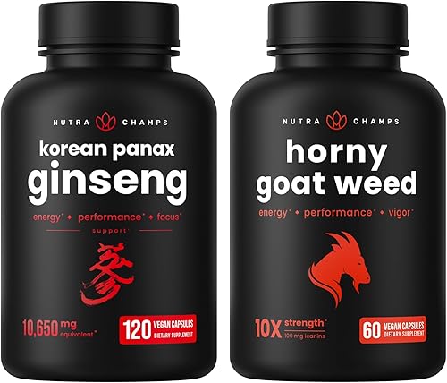 NutraChamps Paquete de ginseng coreano y hierba de cabra cachonda