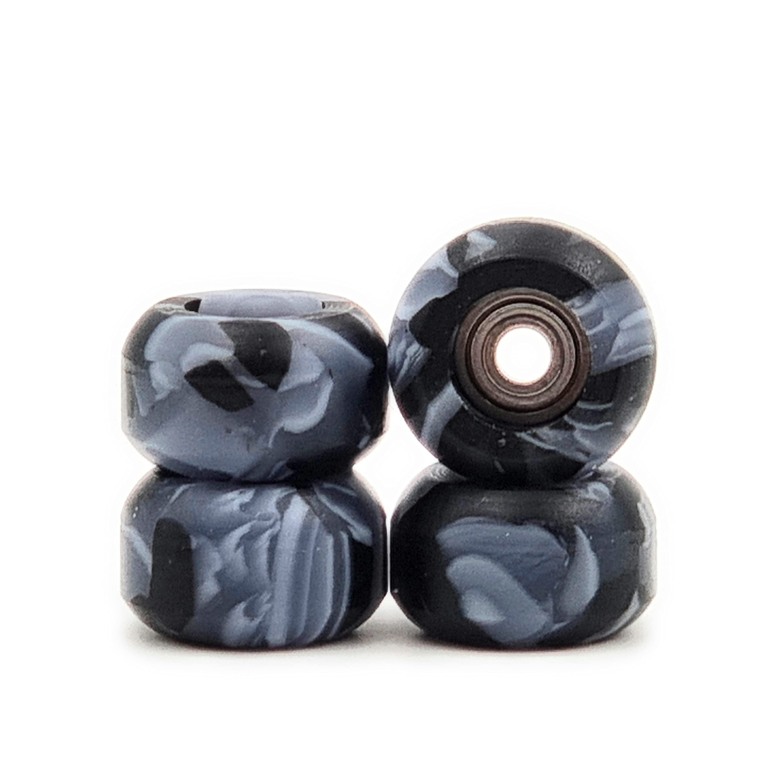 SPITBOARDSFingerboard Swirl Wheels Polyurethane CNC Lathed Bearing Wheels - Black Swirl