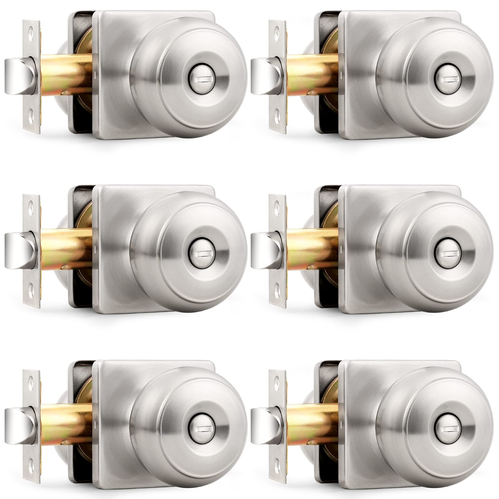 Probrico Brushed Nickel Door Knobs - Lockable & FREE SHIPPING -1 Probrico Brushed Nickel Door Knobs - Lockable & FREE SHIPPING -1