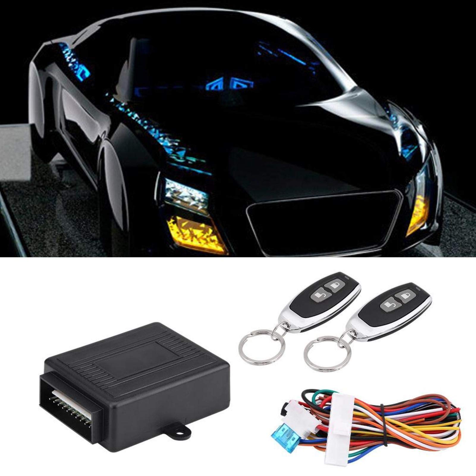Cierre centralizado Universal Coche + Akozon Sistemas de Alarma de Coche Cerradura de Puerta Cerradura Central Universal con Control Remoto LB-402/L248