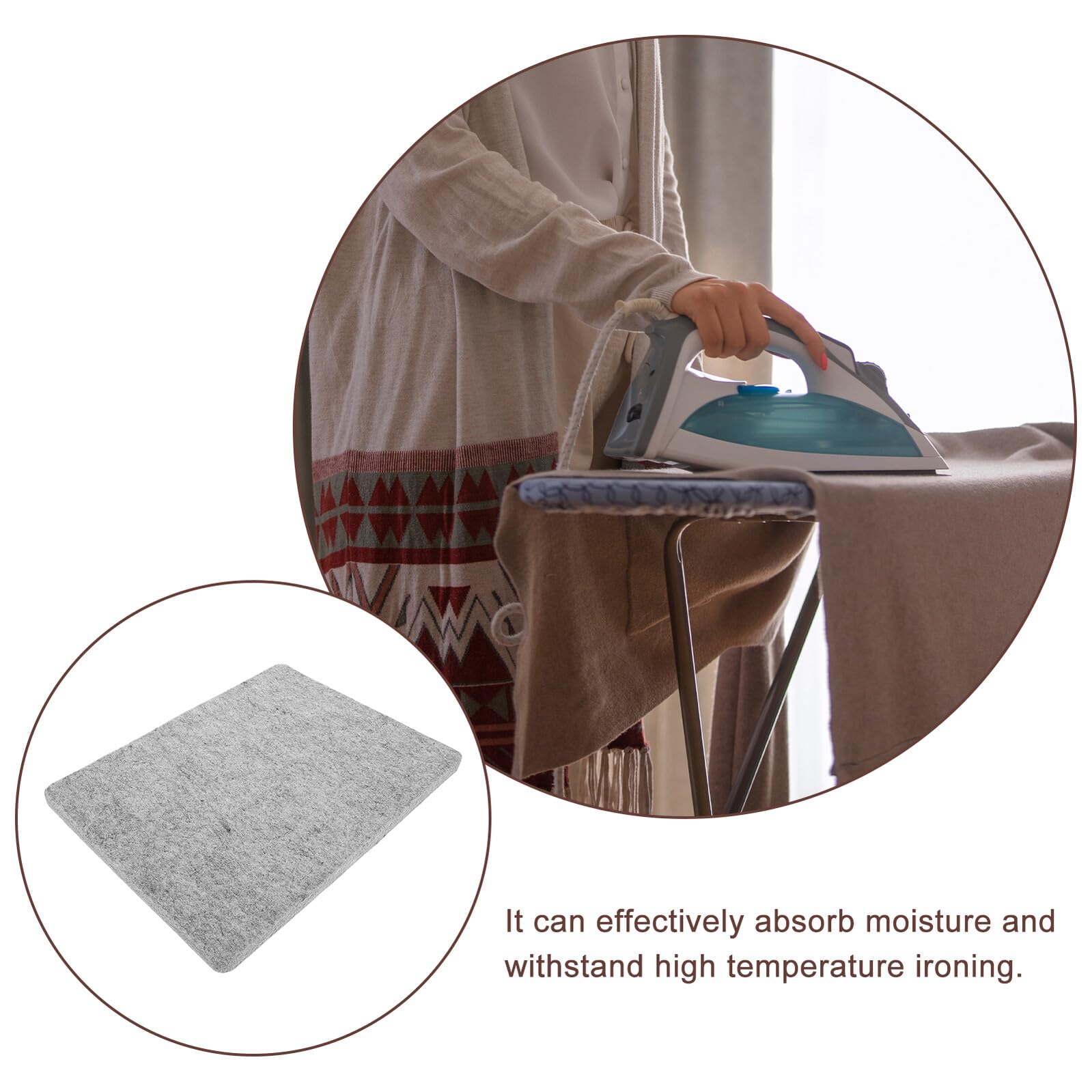 SOLUSTRE 4 Pezzi Tappetino Stirare Feltro Resistente Alte Temperature Protezione Abiti Riutilizzabile Leggero e Lavabile per Asse
