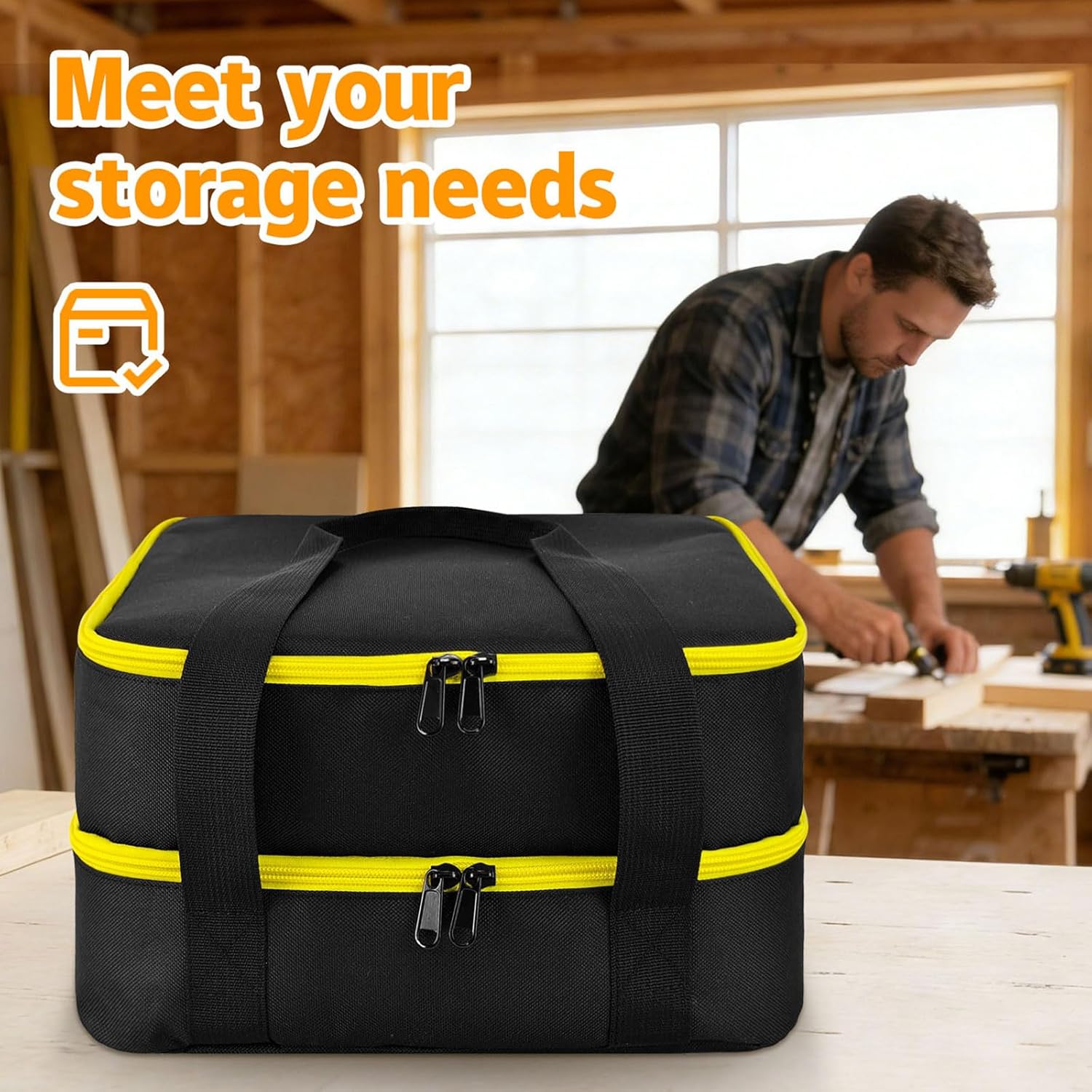 Multifunctional Tool Battery Organizing Pouches Storage Bag Fabric Texture Suitable for Quickly Access to Batteries Battery Storage Bag