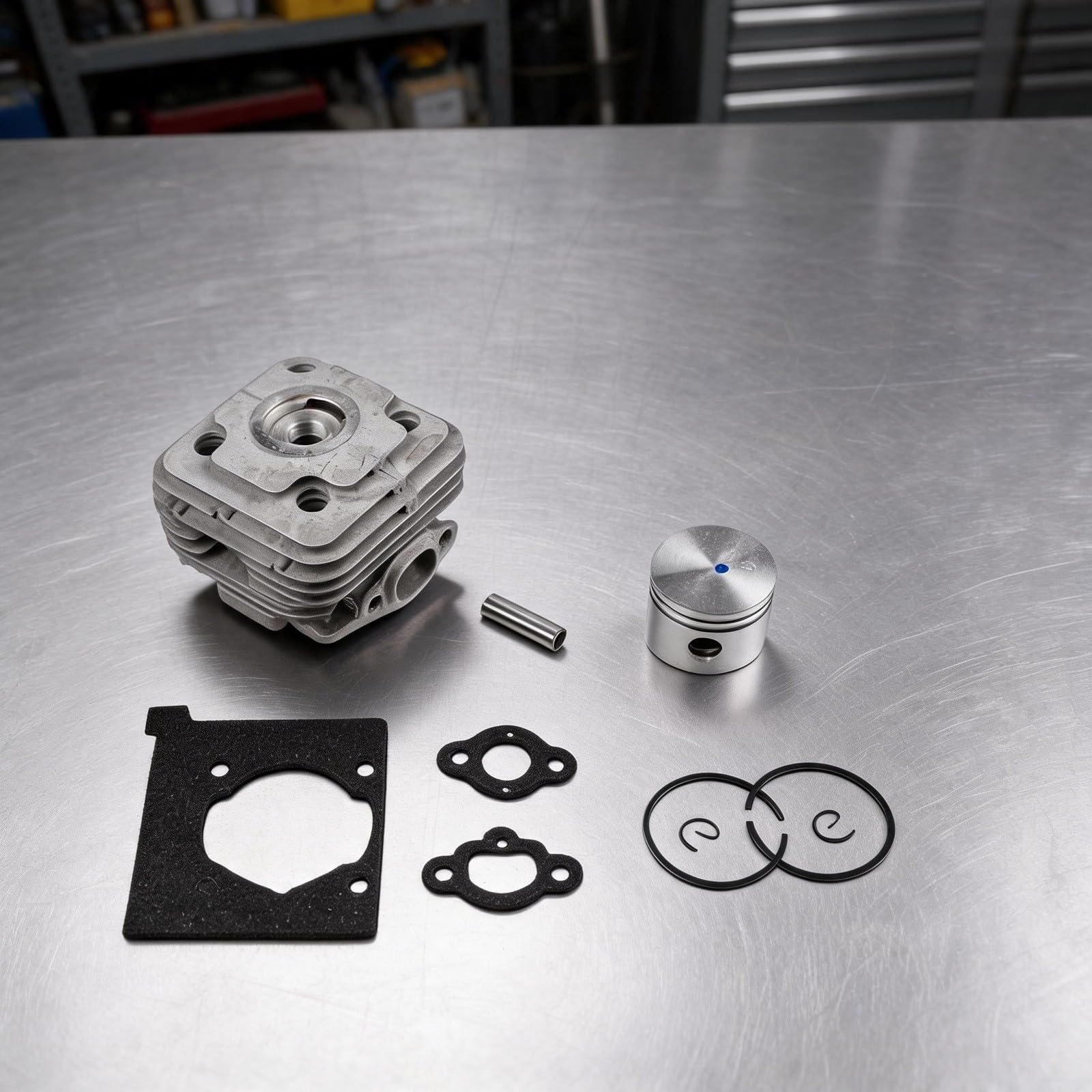 Cylindre pour kit de piston, pour 741 BC420 pour Spartan 424 440 441 OM43 pour Efco 8410, doublure en fonte, avec joints, pour pièces de rechange pour débroussailleuse Oleo-Mac