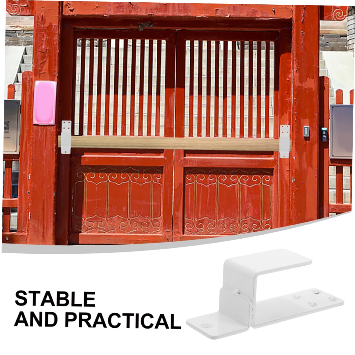 DOITOOL Sécurité De Porte Dentrée - Loquet De Porte Robuste Avec Support En U Support De Barre De Sécurité Pour Porte De Grange