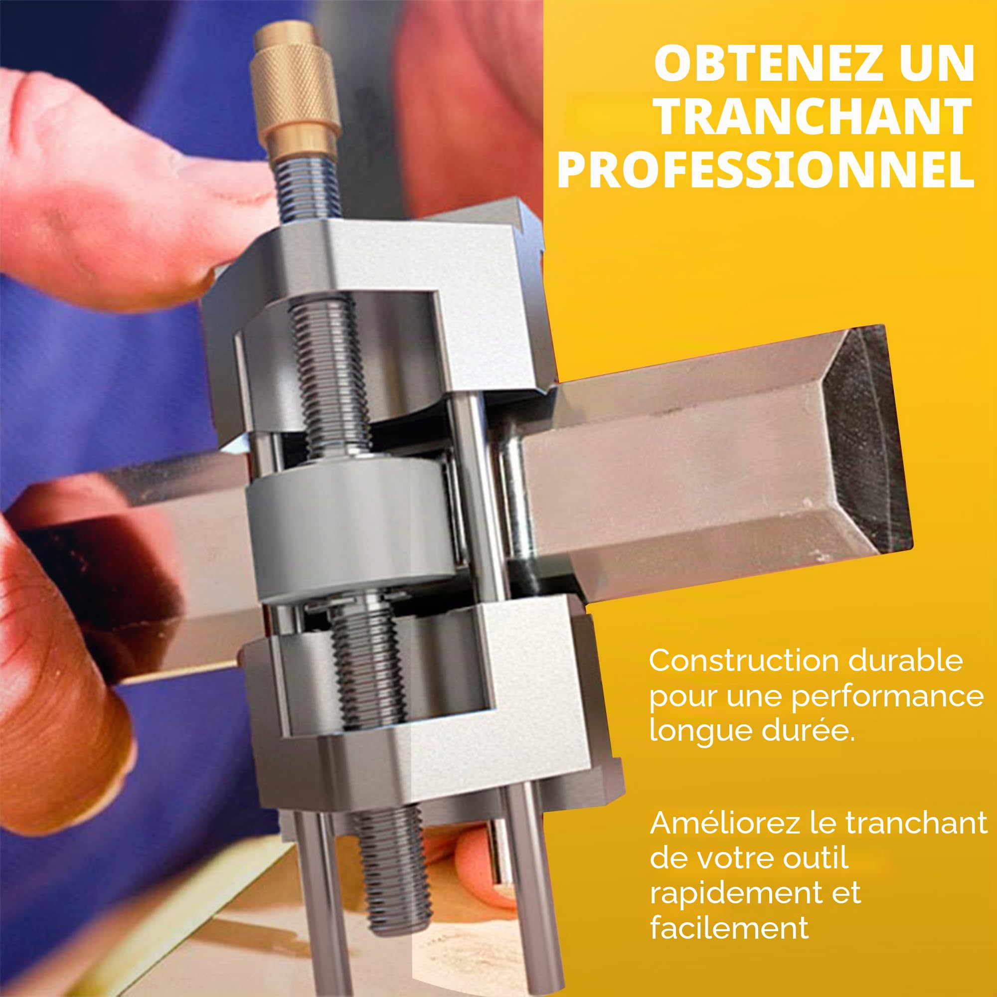 Sharp Pebble Guide d'affûtage, gabarit d'aiguisage pour ciseaux à bois et fers de rabot, compatible avec les ciseaux de 0,6 à 5 cm, aux lames de rabot de 3,5 cm à 8 cm.
