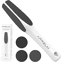 APRELM 3-Sided Nano Glass Foot Callus Remover - Professional 3-in-1 Coarse/Medium/Fine Foot File for Smooth Pedicures (White)