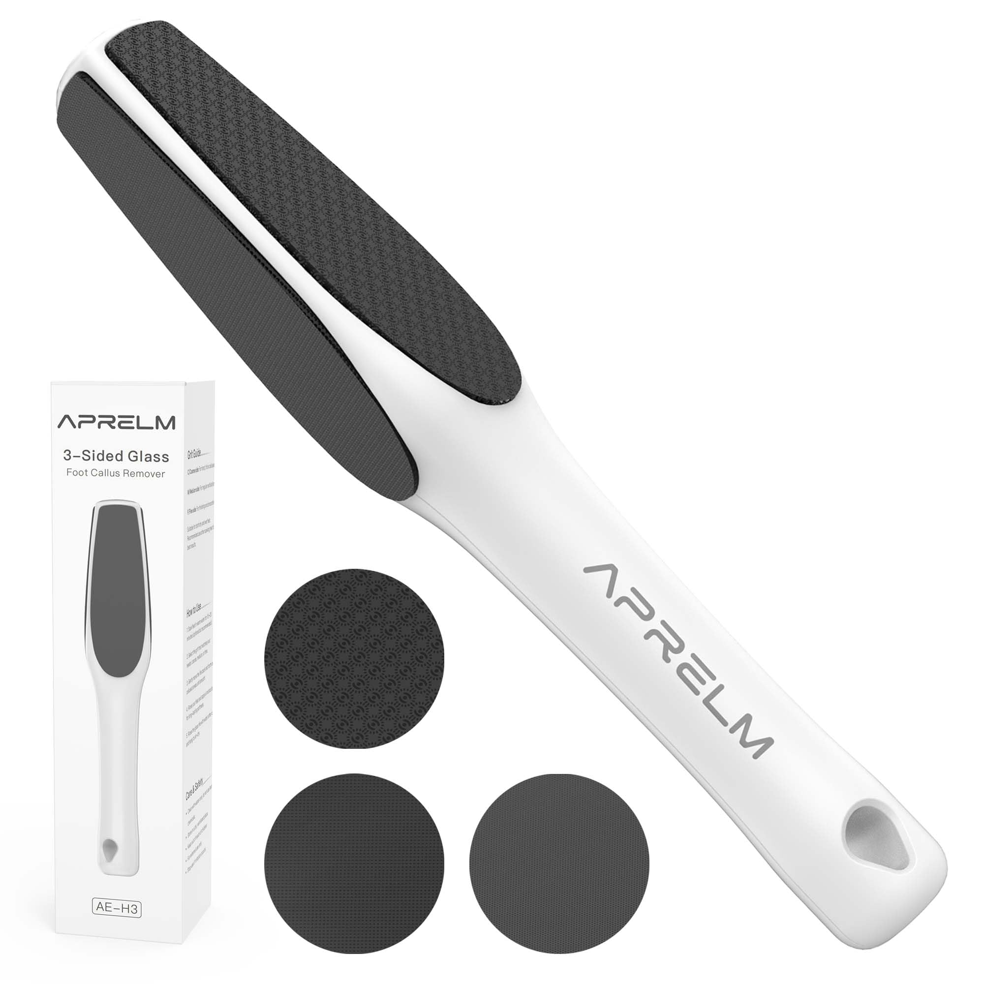 AprElm 3-Sided Nano Glass Foot Callus Remover, Professional 3-in-1(Coarse, Medium, Fine) Foot File, Pedicure Tools for Feet Hard Skin Smooth Polishing