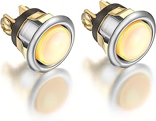 2 Pack Lighted Doorbell Button Replacement, Easy to Install Wired Doorbell Button Push Door Bell Ringer Kit Round Rim with Lighted Center (Fashion)