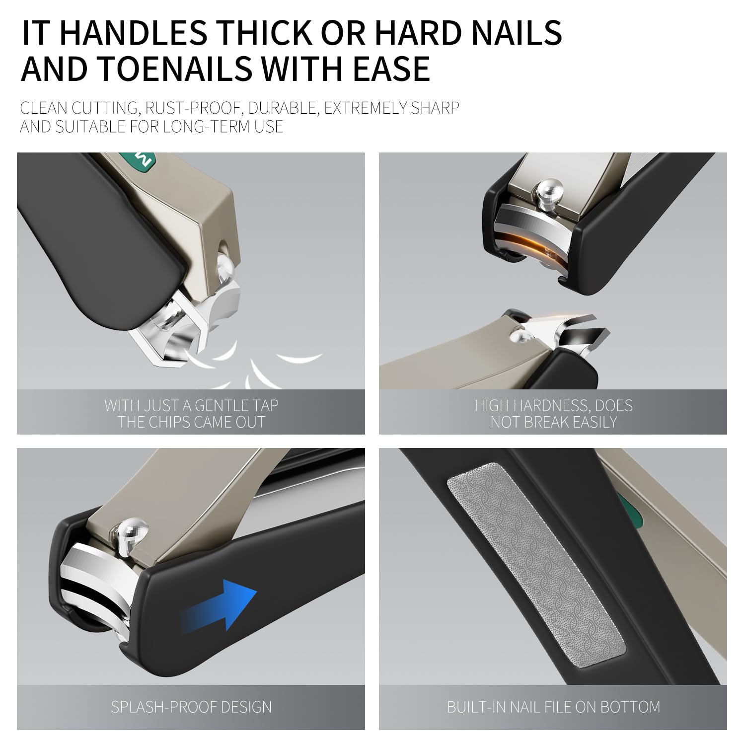 Set manicure professionale per uomini e donne, kit da 7 pezzi in acciaio inox con tagliaunghie grande, kit manicure da viaggio in custodia in pelle PU nera