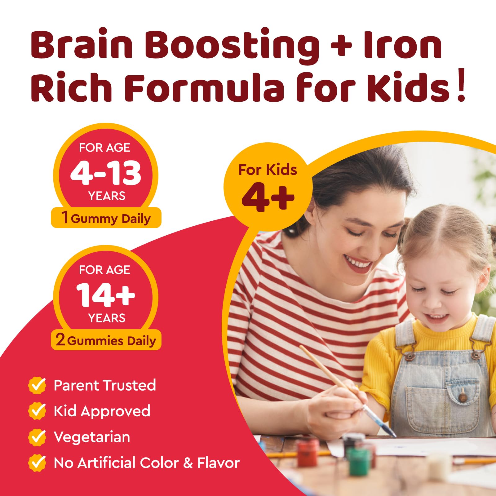 Iron Supplement Gummies for Kids, Kids Multivitamin with Iron Gummies - Zinc, Vitamin B Complex, A, C, D3, B12, Folate for Blood Builder & Energy Support, Iron Deficiency, Vegan Strawberry 60 Gummies — Amazon image 5