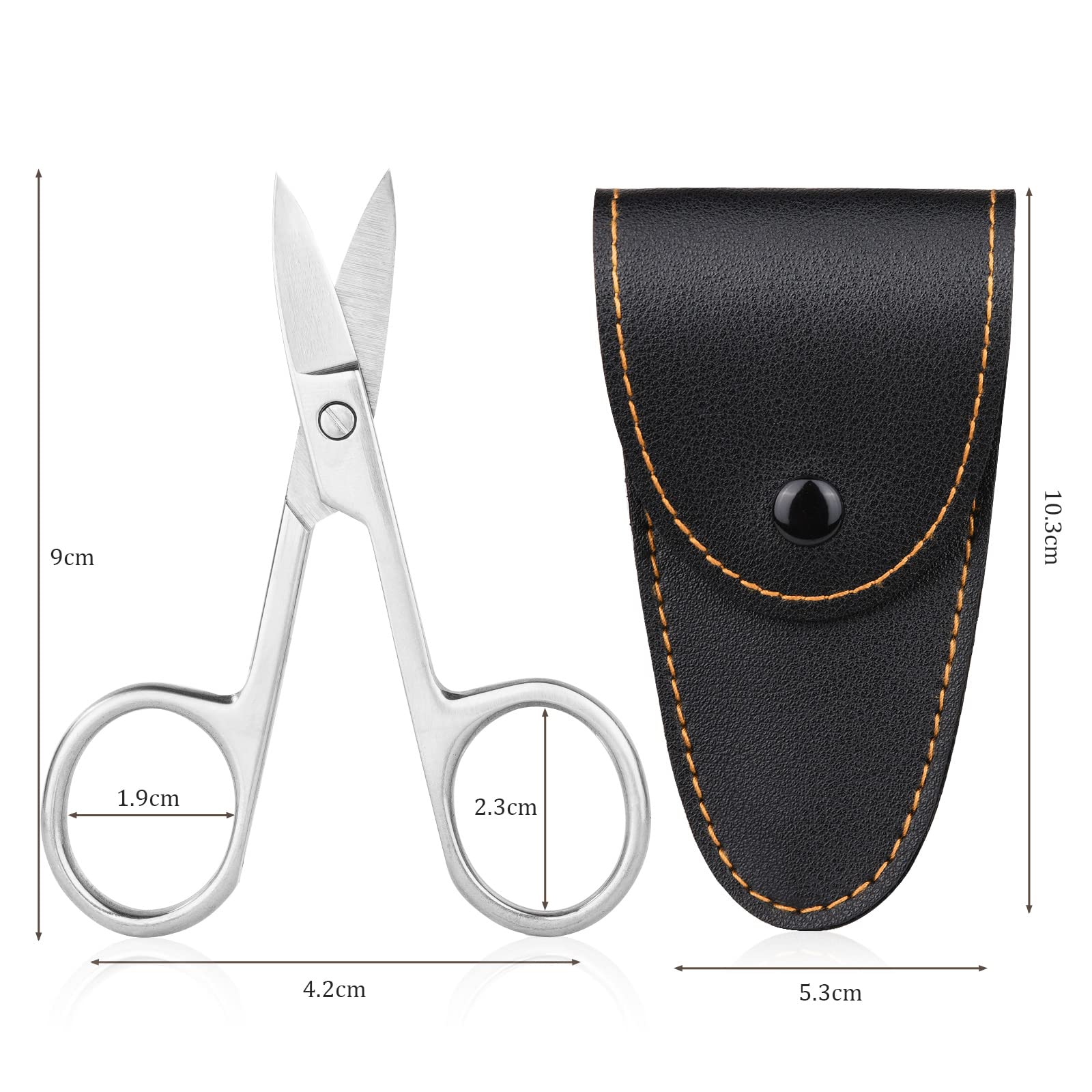 ACWOO Forbici per Unghie, Forbici per Cuticole, Forbicina Inox Extra Affilate con Lame Curve, Forbicina Professionale Unghie con Custodia per Professionale e Domestico