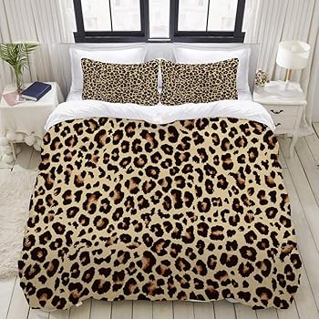 Amazon Sudisskm 布団 枕カバー3点セット ヒョウ柄デザインベクトルイラスト背景 洋式 和式兼用 ベッドシーツ 四季適用 コンフォート掛けふとんカバー シングル 150 210cm 寝具カバーセット オンライン通販