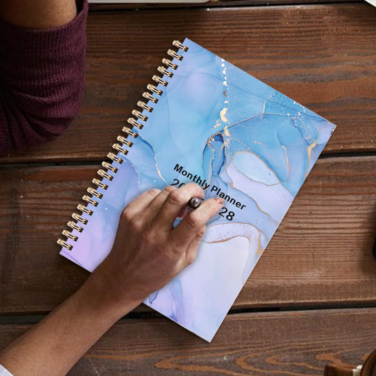 Planificateur de calendrier 2026-2028 – Agenda de rendez-vous mensuel, carnet relié en spirale avec 36 intercalaires mensuels, notes de travail et affaires
