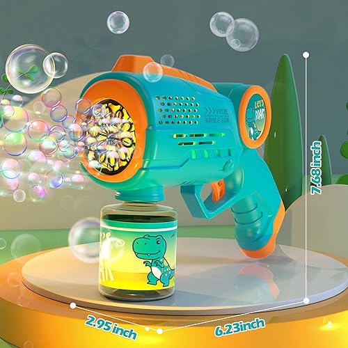 Miniatura 7 de Pistola de burbujas, 2 ametralladoras de burbujas con sonidos de luz de 10 agujeros, máquina de burbujas para niños, soplador de burbujas, máquina