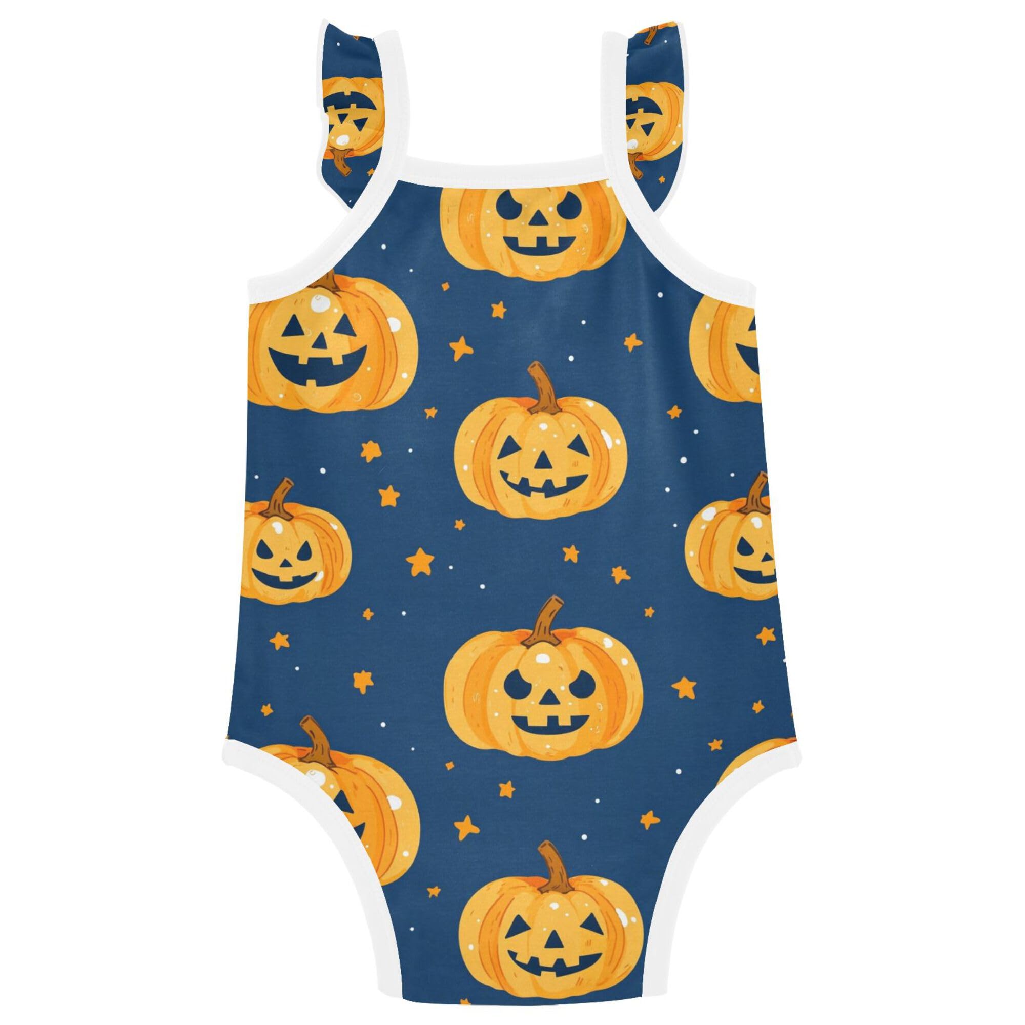 Wudan Fall Stars Pumpkins Baby Sleeveless Bodysuits Summer Cotton Baby Undershirts Toddler Romper First Birthday 9M