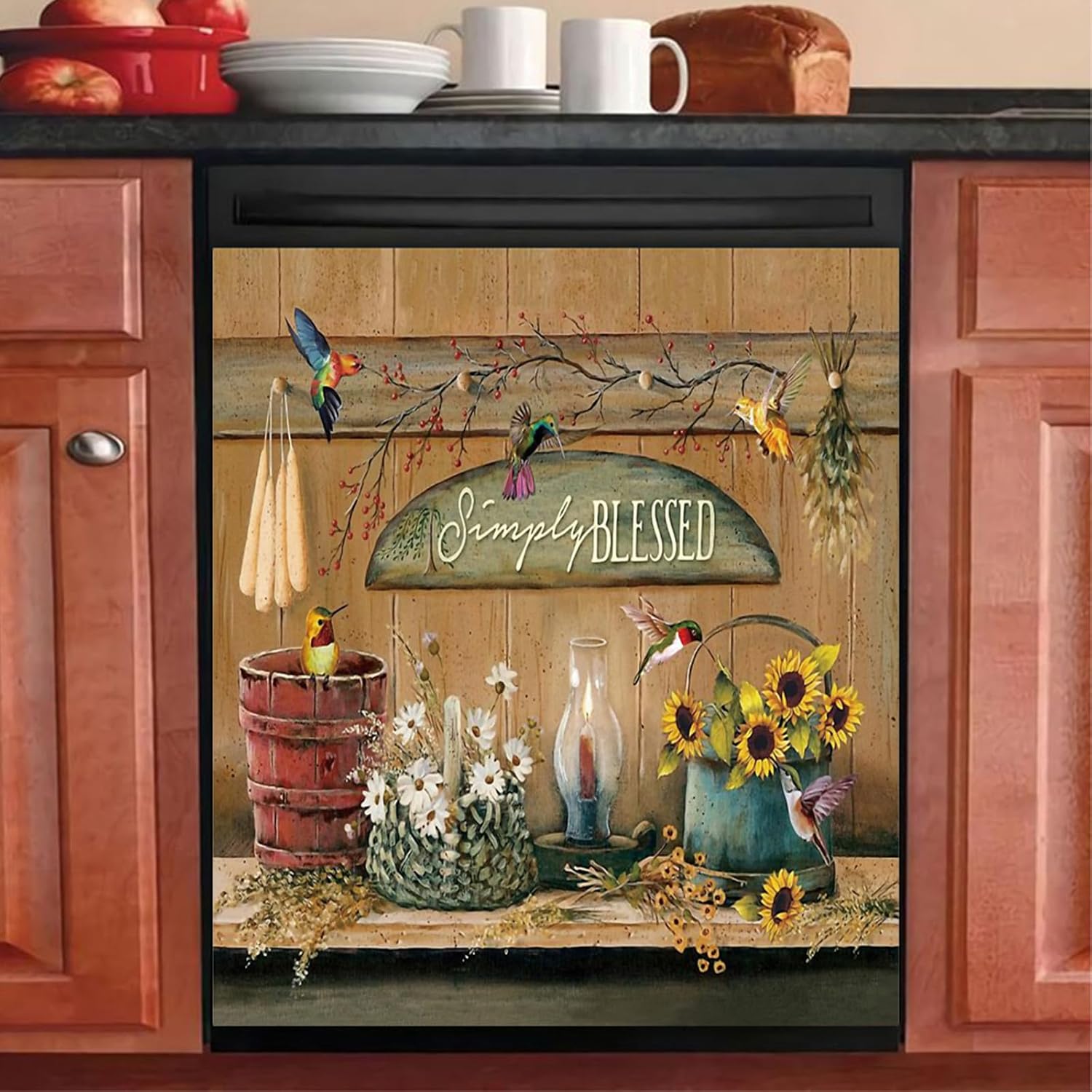 Farm Sunflower Daisy Dishwasher Decals for