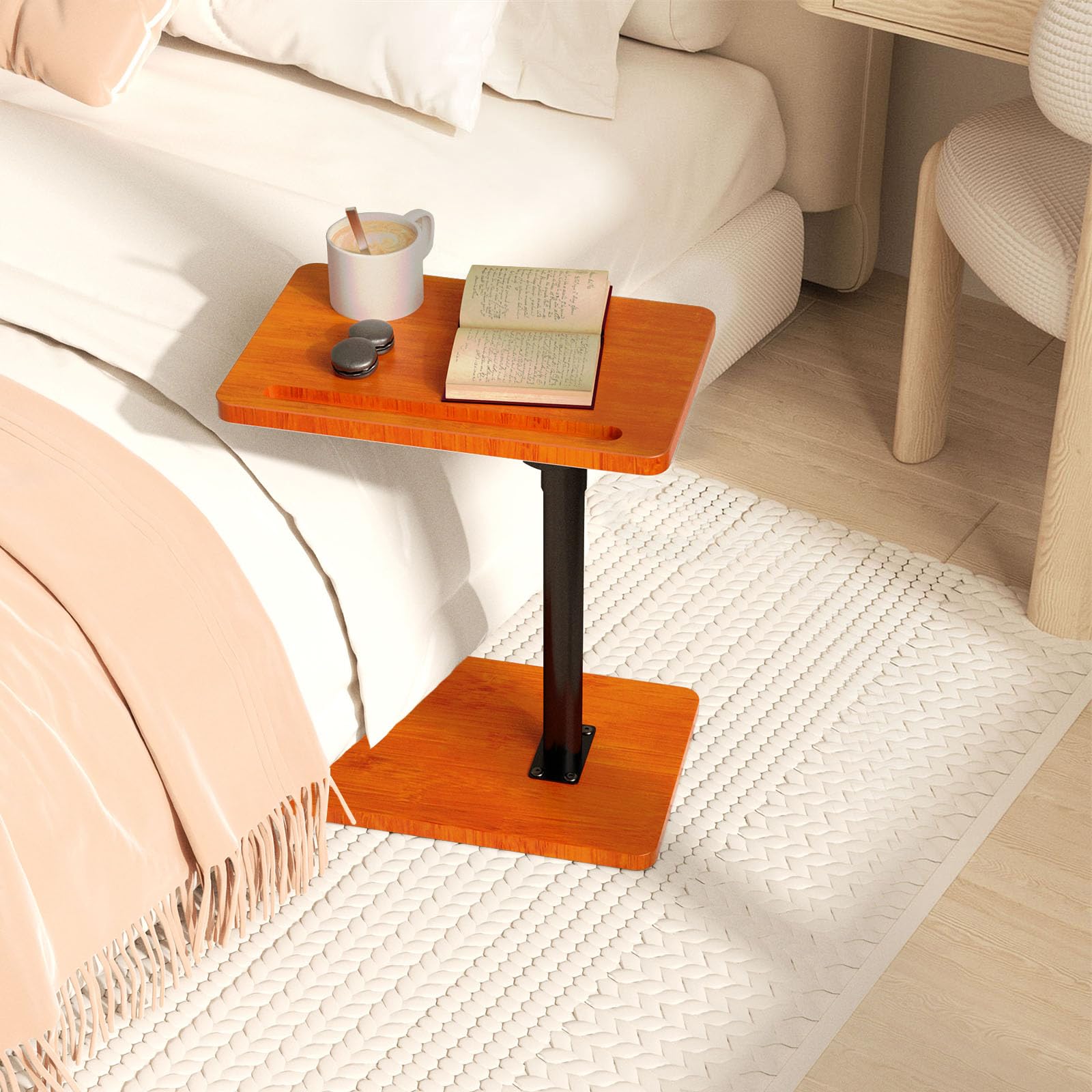 Tv Tray Masupu Sofa Arm Tray Table - Adjustable C-Shaped Side Table ...