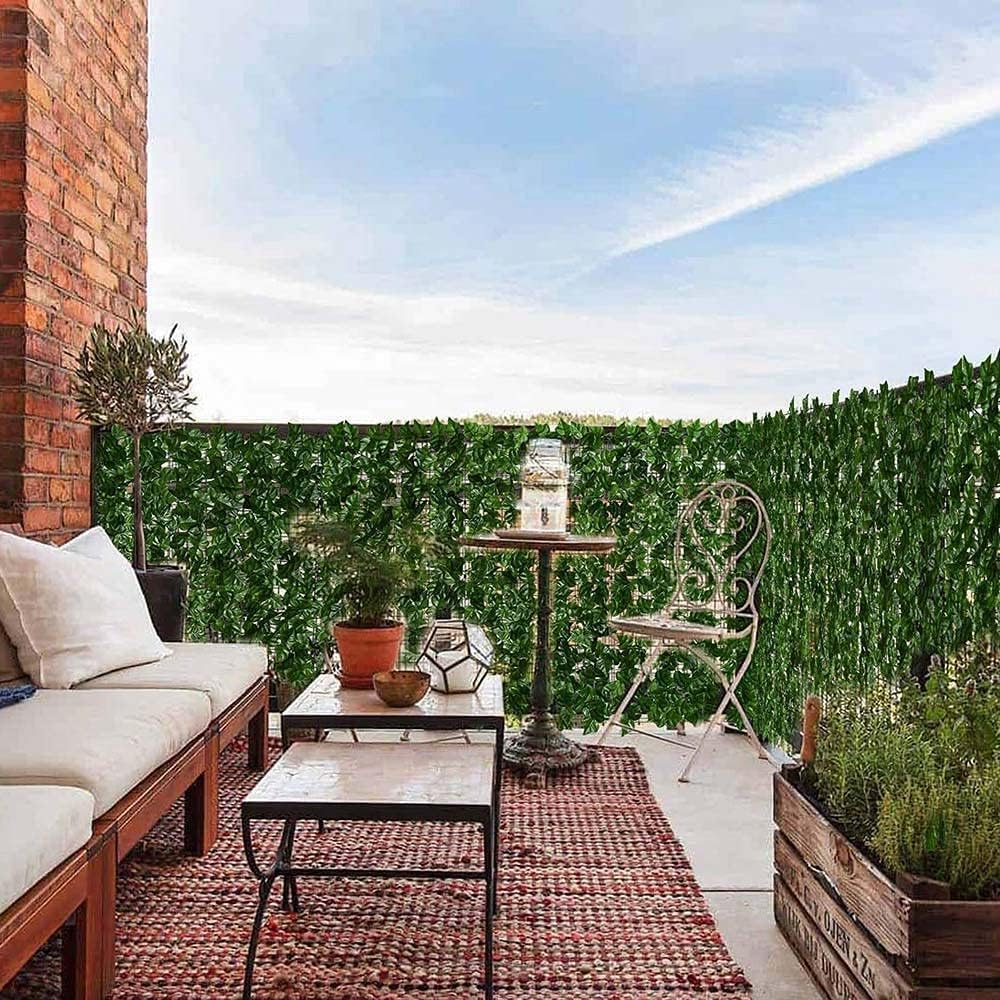 Seto Artificial Ocultación Jardín en Rollo 3x1 m Pantalla de Valla de Privacidad de Hiedra Artificial para Terraza Balcón Exterior Decoración de Hojas Verde (300x100 cm (C))