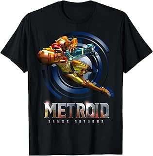 Nintendo Metroid Samus Returns Jump Action Graphic T-Shirt T-Shirt