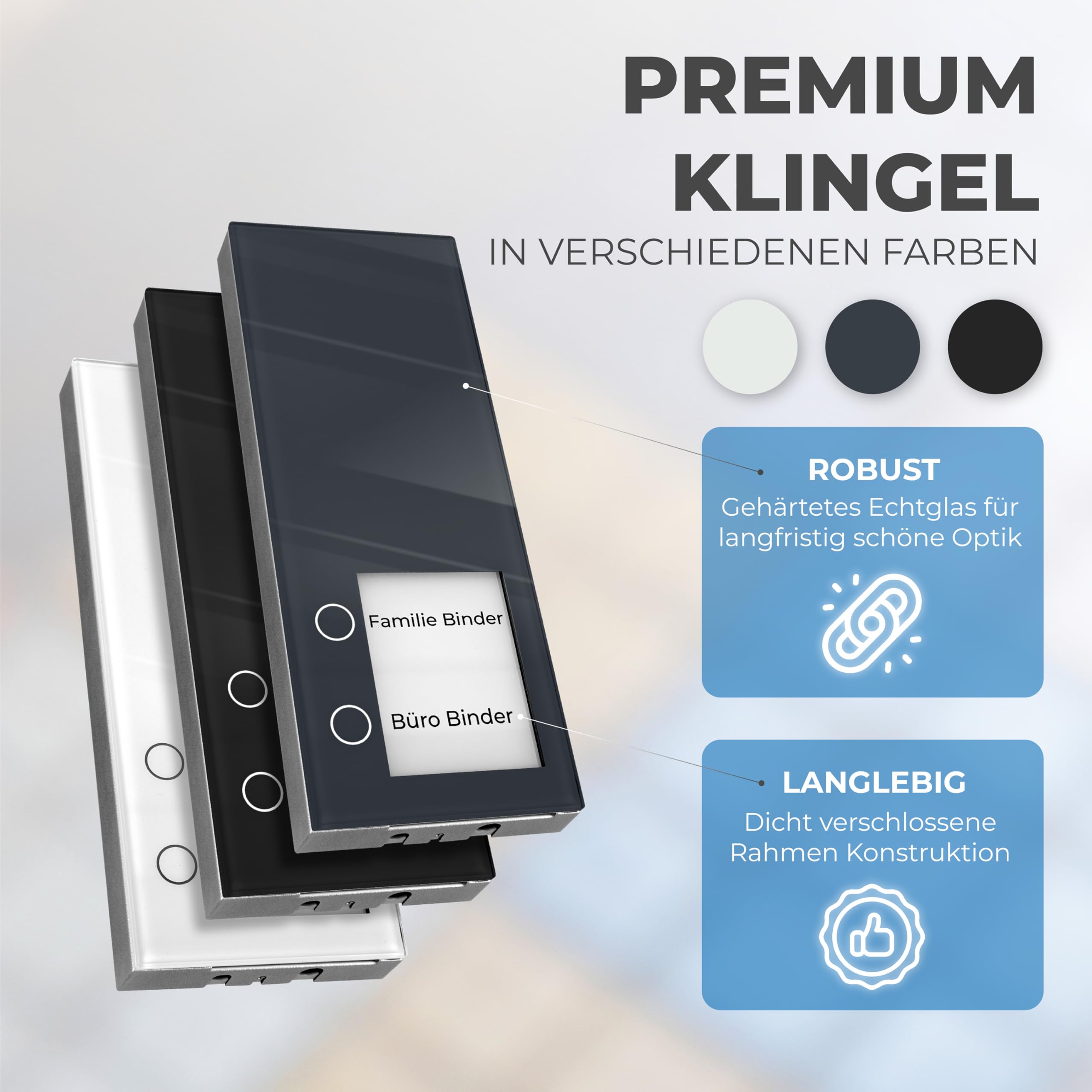 Slim DECT Farbe: Anthrazit von Telegärtner Elektronik l Clevere Türstation l per Knopfdruck mit der AVM FRITZ!Box zur Tür-Sprechanlage gekoppelt l erweiterbar zur Video-Sprechanlage I